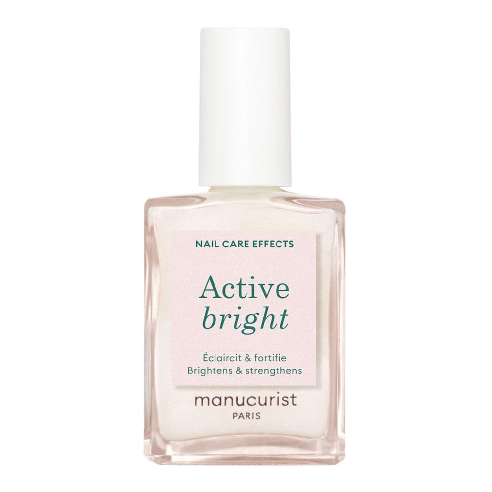 MANUCUIST Soin Ongles Réparateur Active Glow Framboise (Rose) Biosourcé : Amande Douce, Framboise, Vernis à Ongles Nourrissant et Brillant, Effet Rose Transparent - Vernis à Ongles Nude