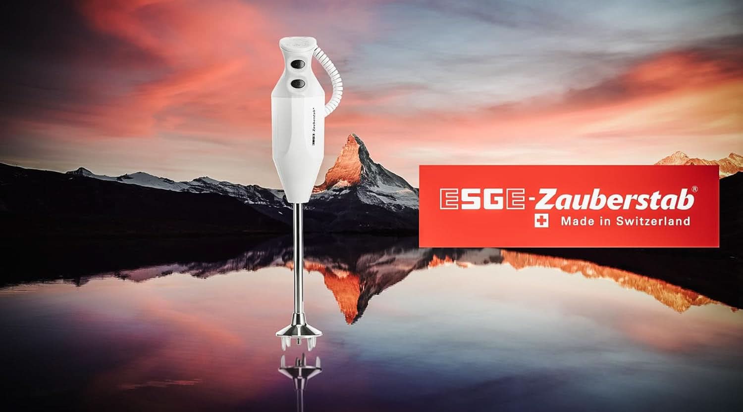 ESGE Zauberstab P 200 Profi, Stabmixer Weiß Inkl. Zubehör, Bis Zu 17 000 U/Min, 90860, Weiß/Grau Cuisine Naty Shop