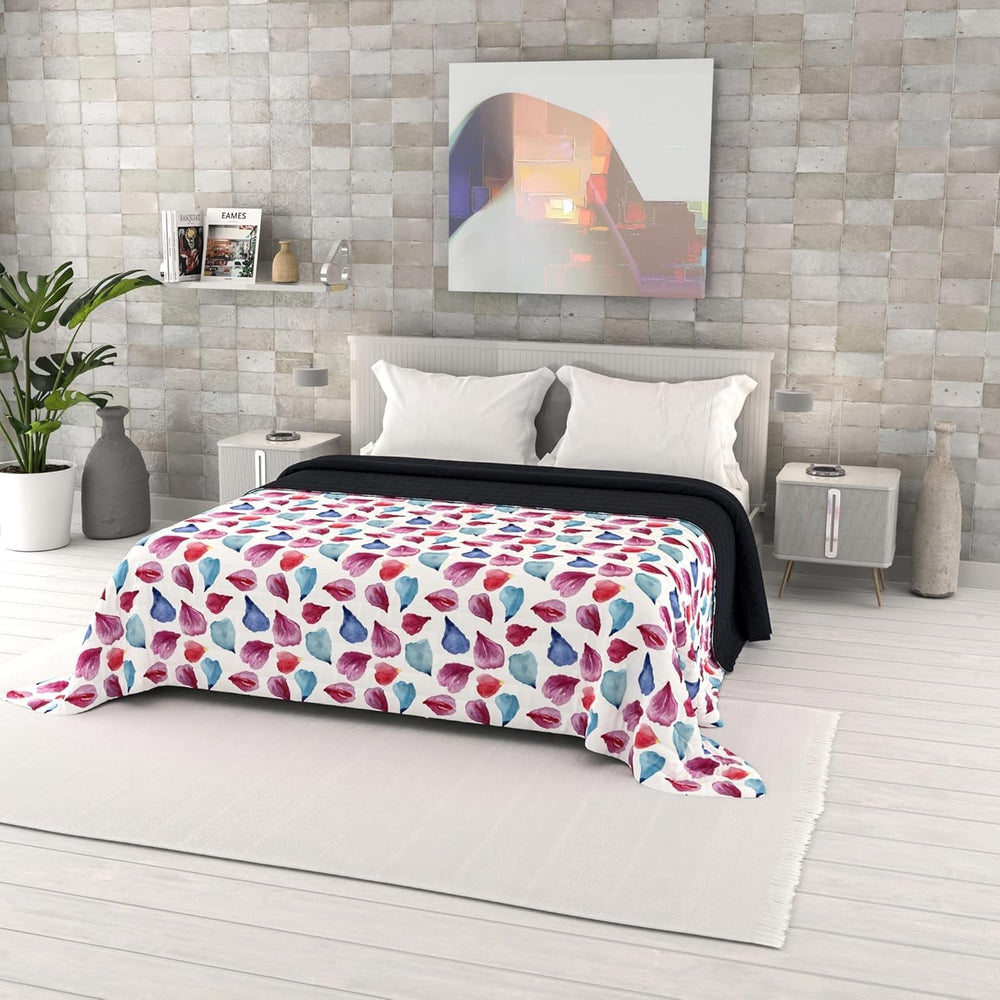 Couette d'été imprimée fantaisie, garnissage polyester, Pétales, 260X270Cm Couettes et quilts Naty Shop Pétales 260X270Cm