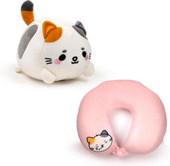 Puckator Swapseazzz Oreiller de voyage en peluche 2 en 1 Lola La Gatta Blanc Oreillers de voyage standard Naty Shop Titre par défaut