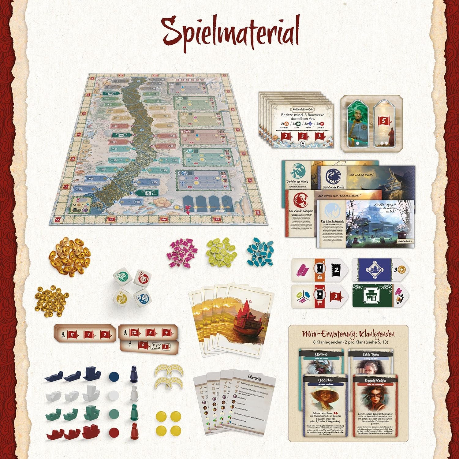 Kosmos 685447 On the Golden River, un jeu de stratégie pour connaisseurs avec profondeur tactique et planification préalable, pour 2 à 4 joueurs âgés de 12 ans et plus, plateau de jeu en relief doré, mécanisme de dés intelligent