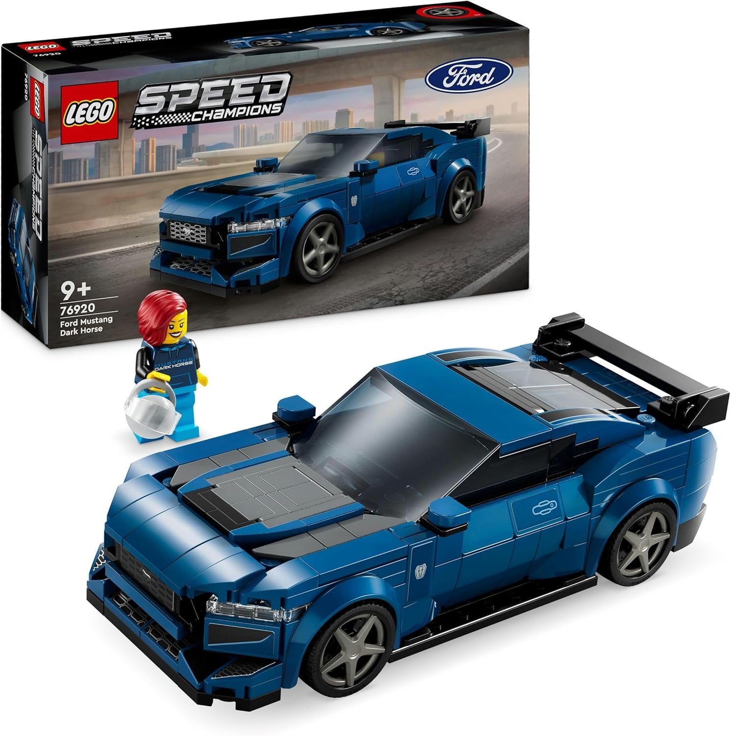 LEGO Speed Champions Ford Mustang Dark Horse Figurines de voiture de sport Jouet de voiture pour enfants à construire, jouer et exposer, cadeau pour garçons, filles et fans de voitures à partir de 9 ans 76920 Ensembles de construction Besuche den LEGO-Store Singur