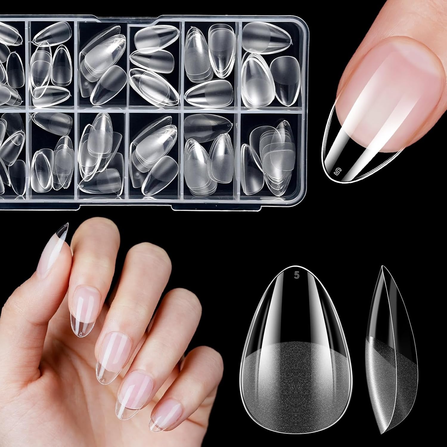 Faux ongles courts ballerine, 120 pièces, colle sur 12 tailles, ongles artificiels courts, Gel souple, couverture complète, pointes pour ongles courts en Gel S