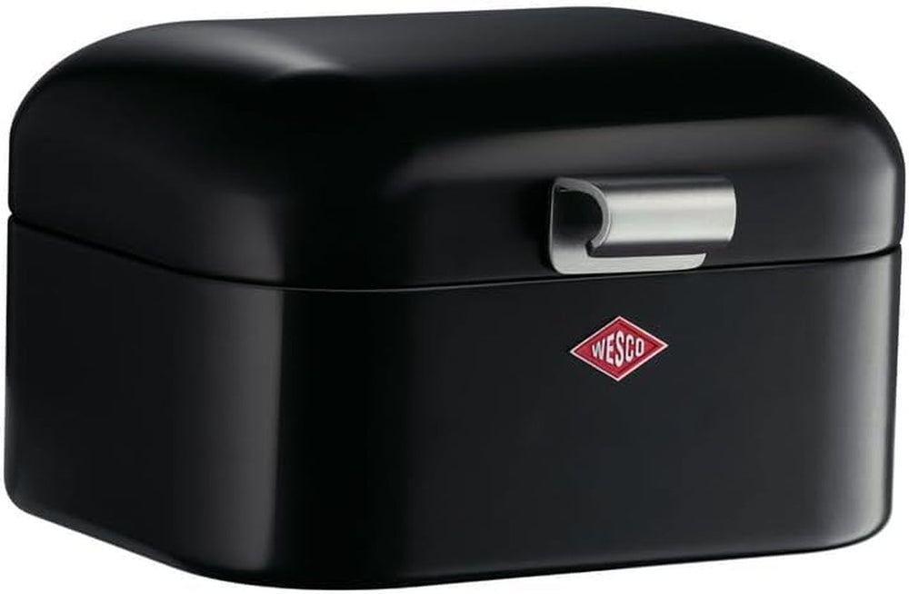 Wesco Mini Grandy Boîte à Pain Rose, Tôle d'Acier Enduit de Poudre, Trous d'Aération et Poignée Robuste Boîtes de Conservation des Aliments Naty Shop Noir