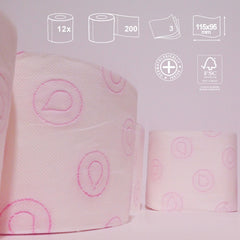 Renova - Papier toilette Skin Care Plus, Décoré, Parfumé - 12 rouleaux (Papier toilette)