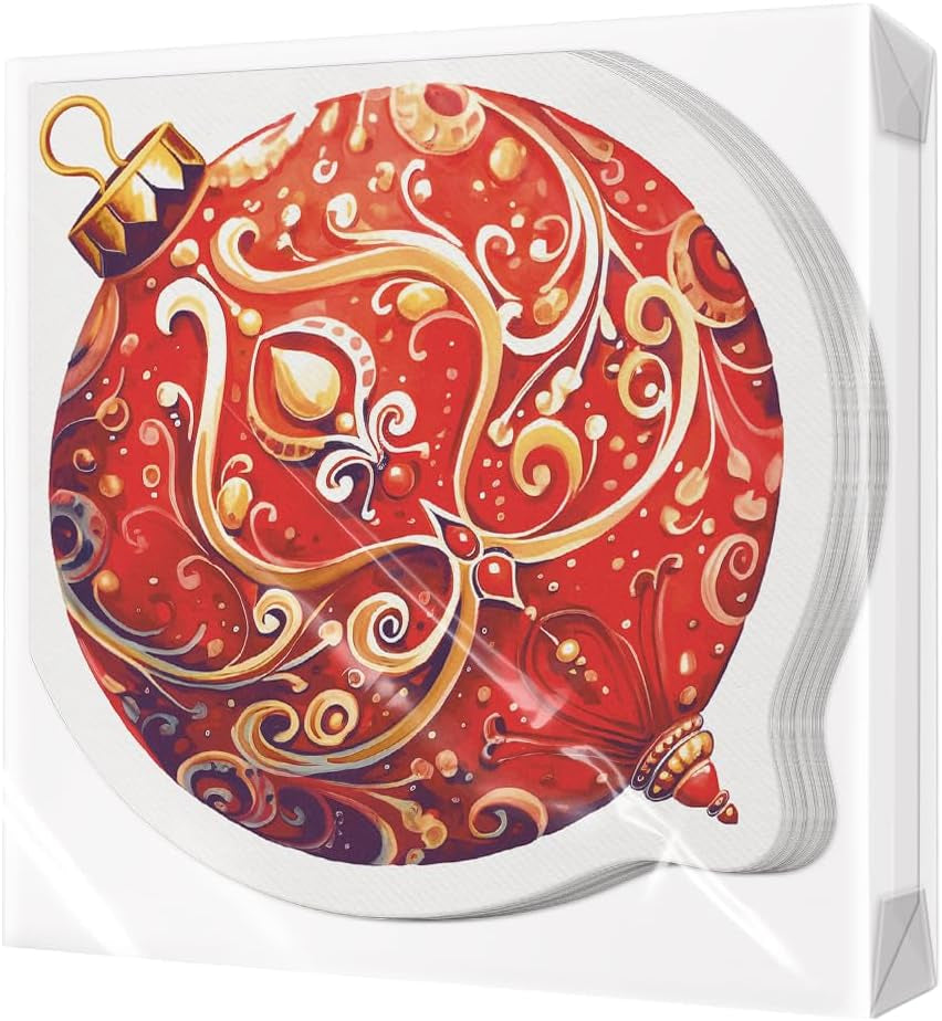 PAW - Serviettes Airlaid (40 x 40 cm) I 50 pièces I Parfaites pour Noël, l'hiver, les vacances I Décorations de table pour le réveillon de Noël I Serviettes en tissu Airlaid Branches d'hiver I Branches d'hiver