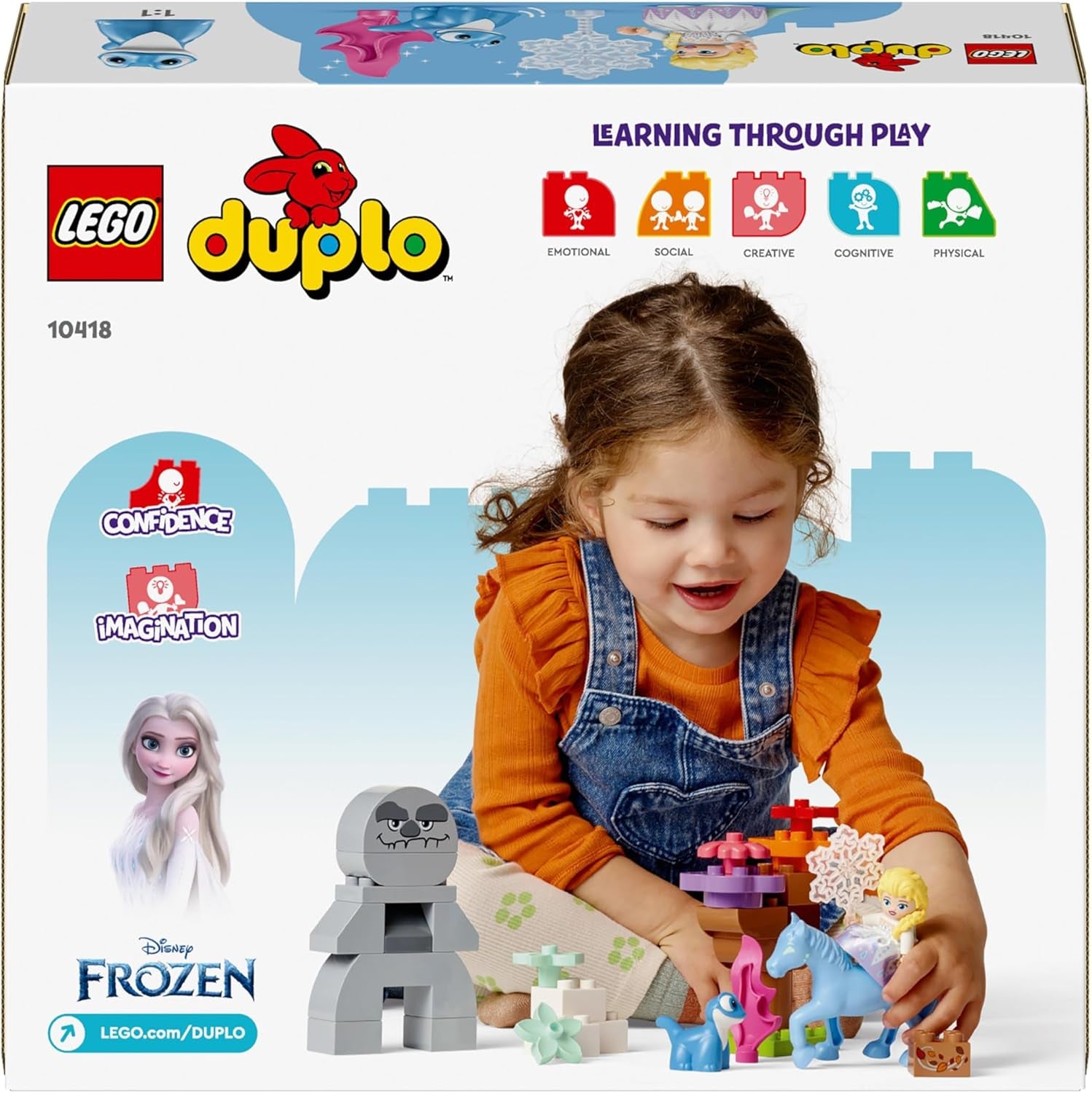 LEGO DUPLO | Disney ELSA et Bruni dans la forêt enchantée, La Reine des Glaces, jouet à 4 figurines pour les enfants de 2 ans, cadeau préscolaire pour les filles et les garçons de 2 ans et plus, basé sur les ensembles de construction La Reine des Neiges 2 10418 Beuche den LEGO-Store