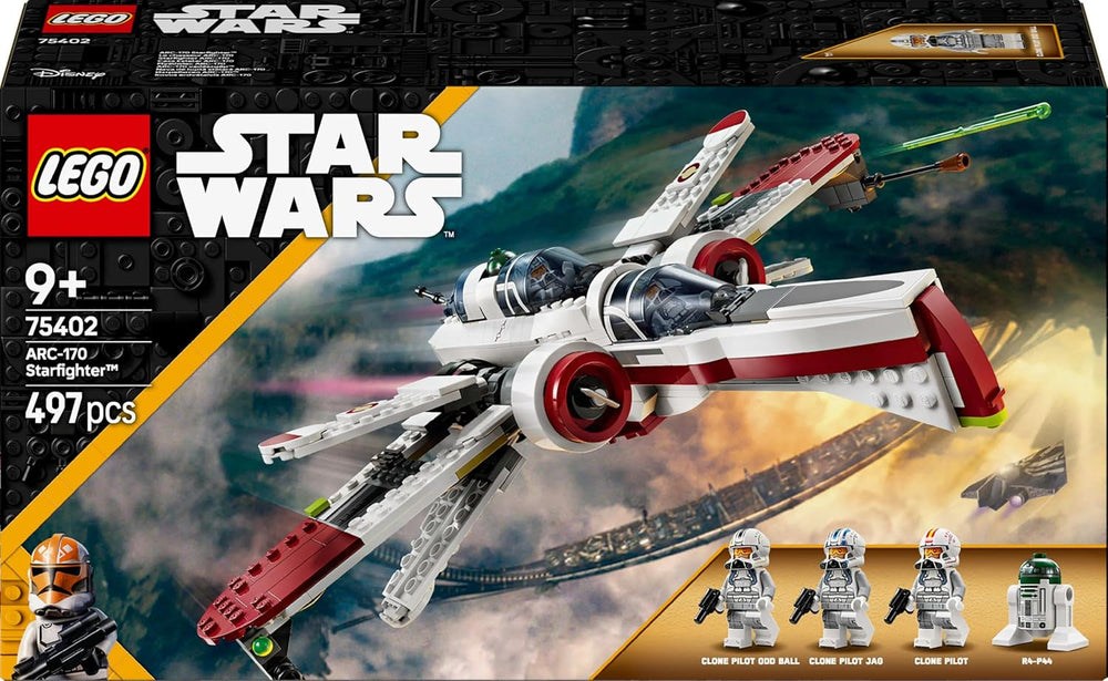 LEGO Star Wars 75402 ARC-170 Starfighter - Jouet avec 4 figurines dont un pilote clone et un droïde R4-P44, objet de collection, cadeau pour les fans de la revanche des Sith et les garçons et filles à partir de 9 ans Beuche den LEGO-Store