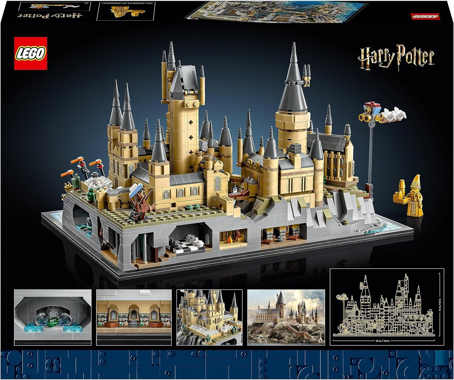 Château de Poudlard LEGO Harry Potter avec ailes de château - ensemble de collection pour adultes comprenant la tour principale et la tour astronomique, la chambre des secrets et une figurine d'architecte - cadeau pour femme - 76419 Jeux de construction Besuche den LEGO-Store