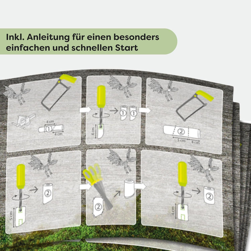 HABA Terra Kids Connectors – Starter-Konstruktionsset für Kinder - Holz-Bastelset mit Kunststoff-Verbinder und Handbohrer – Natur-Baukasten für kreatives Bauen von Figuren