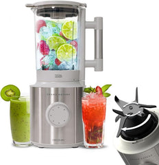 Cecotec Batteur sur socle Grand Katana 2700MAX Total Destroy W. Maximalleistung 2700W, Gegenläufige Technologie, 8-Klingen-Messer Mit Schwarzer Titanbeschichtung, Thermoresistenter Krug 1.8L Mother and Child Naty Shop Weiss