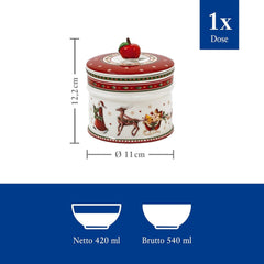 Villeroy & Boch - Petite boîte de rangement Winter Bakery Delight, boîte à biscuits de Noël en céramique, boîte de Noël, boîte à biscuits, boîte à biscuits, boîte en céramique avec couvercle, boîte à bonbons, boîtes de conservation en porcelaine premium Naty Shop