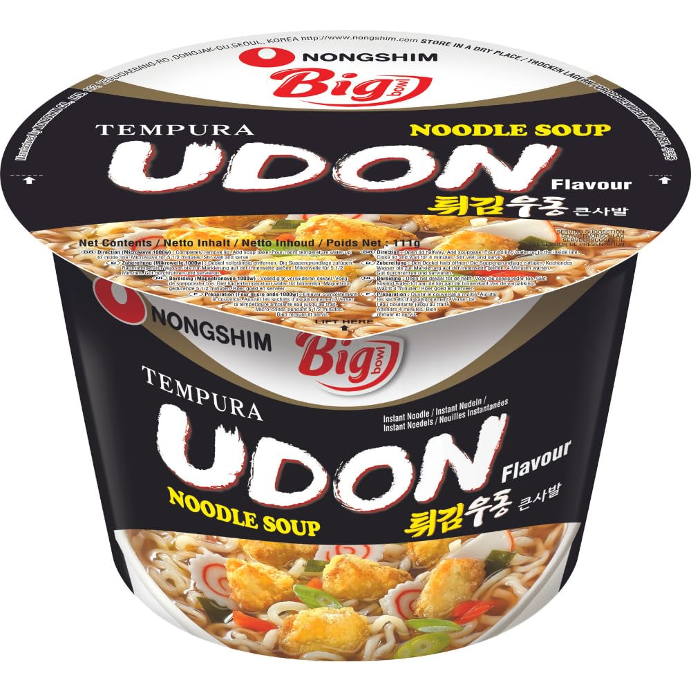 Nouilles instantanées Nong Shim Kimchi Ramyun Grand bol – Soupe ramen coréenne – Préparation rapide – 1 paquet de 112 g