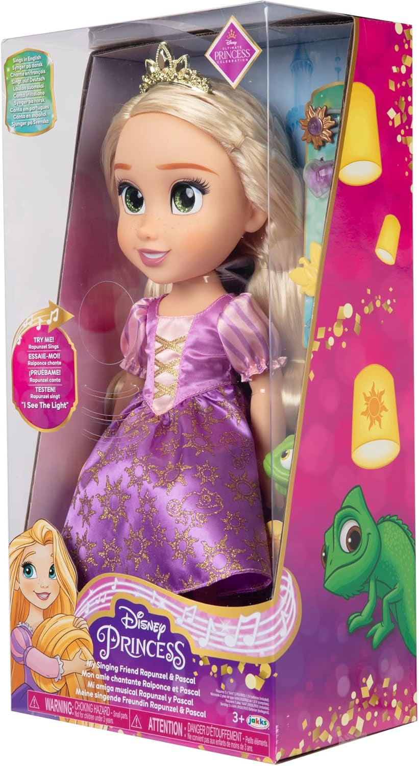 Poupée chantante Disney Princess Raiponce de 35 cm, chante « I See The Light », comprend des accessoires pour plus de plaisir, parfaite pour les filles de 3 ans et plus, violet