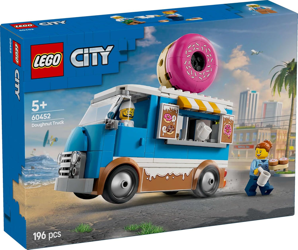 LEGO City Donut Truck - Camion de restauration avec 2 figurines de police - Jouet de construction pour garçons et filles à partir de 5 ans - Idée cadeau d'anniversaire et de vacances 60452 Jeux de construction Besuche den LEGO-Store