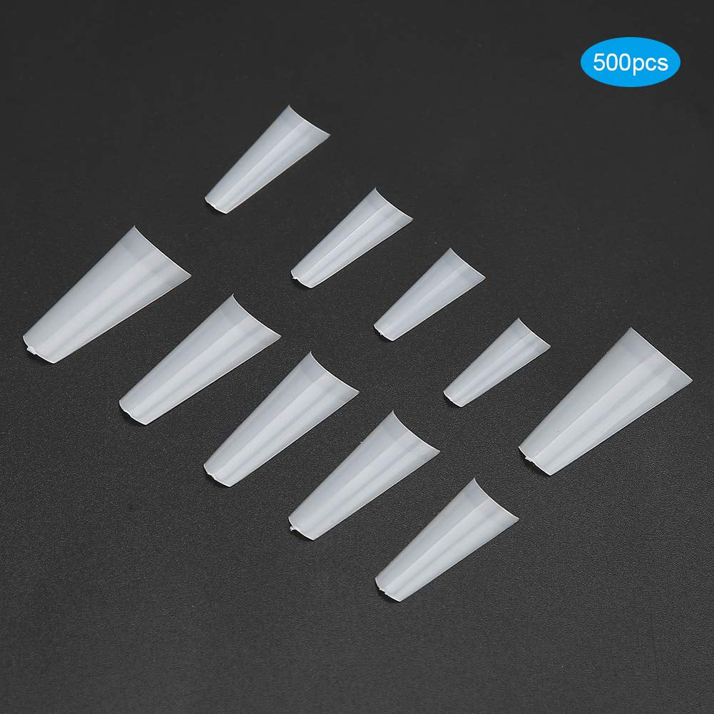 500 pièces de faux ongles, bouts d'ongles artificiels français naturels pour manucure, L, faux ongles à faire soi-même, gel UV ovale, accessoires d'ongles pour femmes et filles (couleur naturelle)