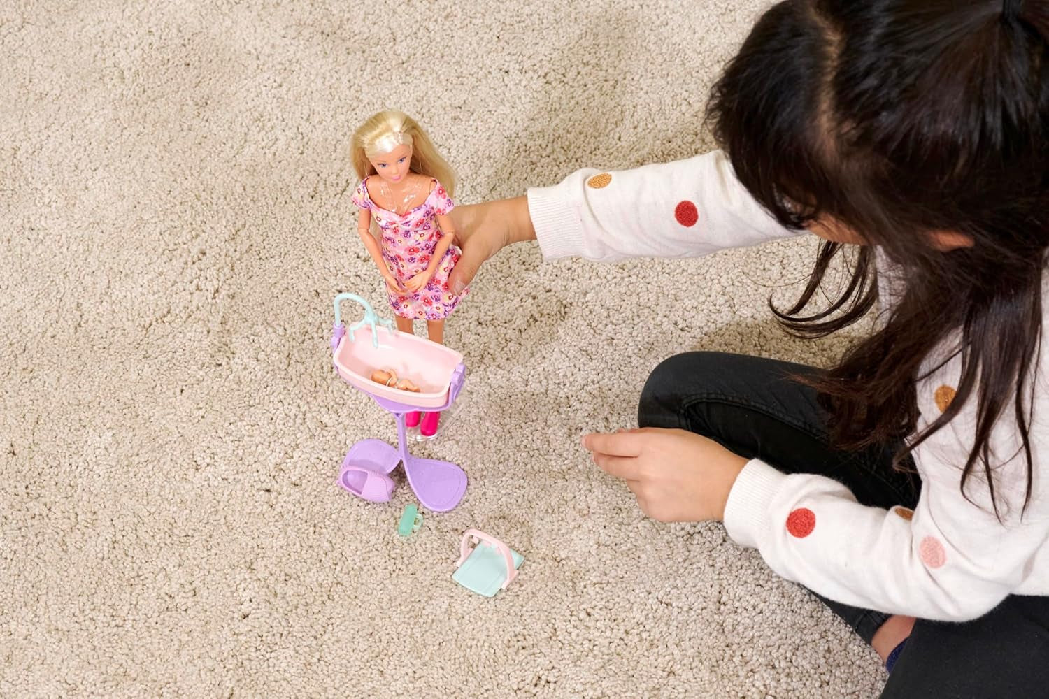 Simba 105733680 Steffi LOVE Doll Hello Baby (29 cm) - Poupée de jeu enceinte avec ventre qui grandit, poupée et accessoires - jouet pour enfants pour filles et garçons à partir de 3 ans, noir Dolls Naty Shop