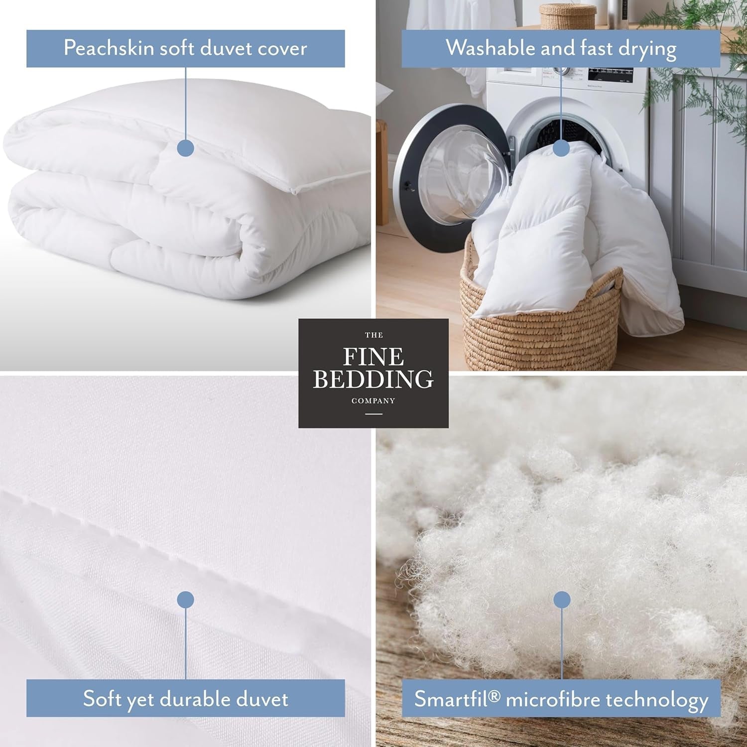 Naty Shop Couette double 4,5 Tog légère, hypoallergénique, chaude et lavable, pour lit double, housse de luxe de qualité hôtelière avec nos matériaux recyclés Naty Shop Quilts & Quilts