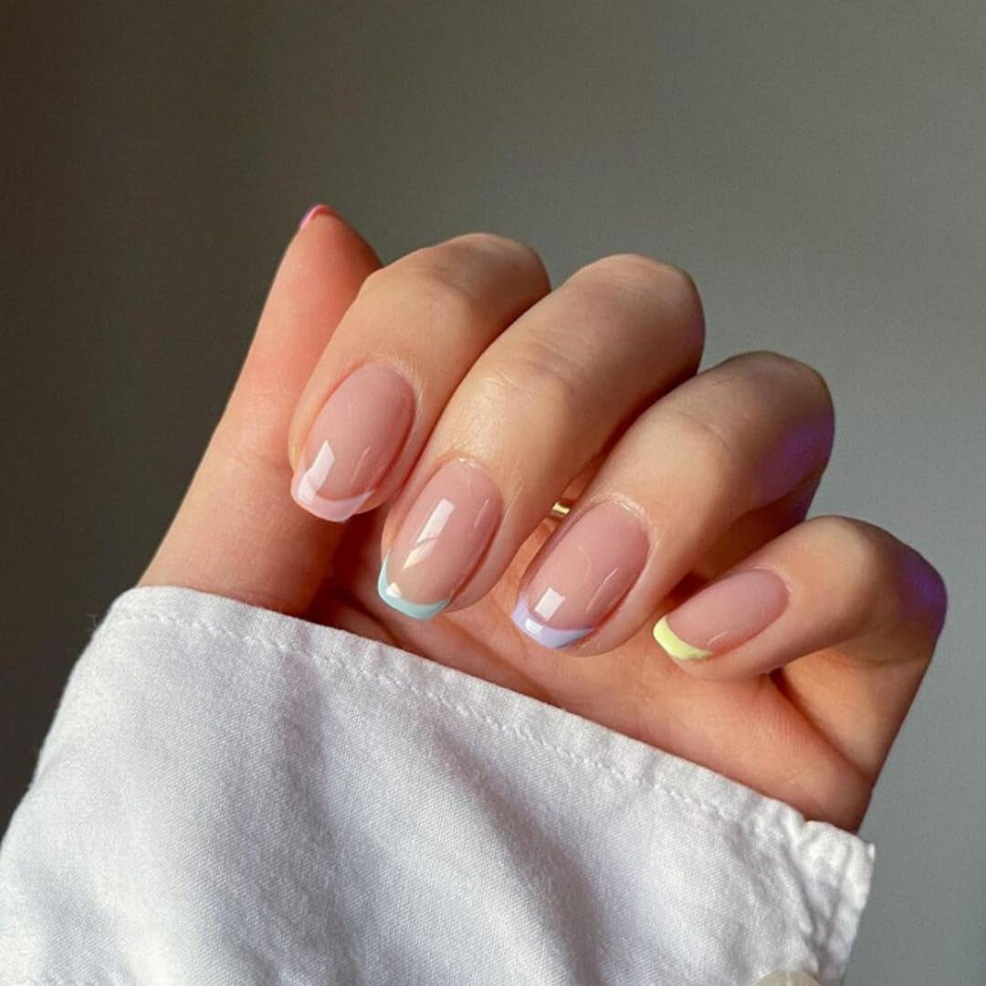 Longs conseils français colle à paillettes d'or sur les ongles longs carrés paillettes pointe française faux ongles ensemble ongles artificiels carrés pour les femmes 24 pièces