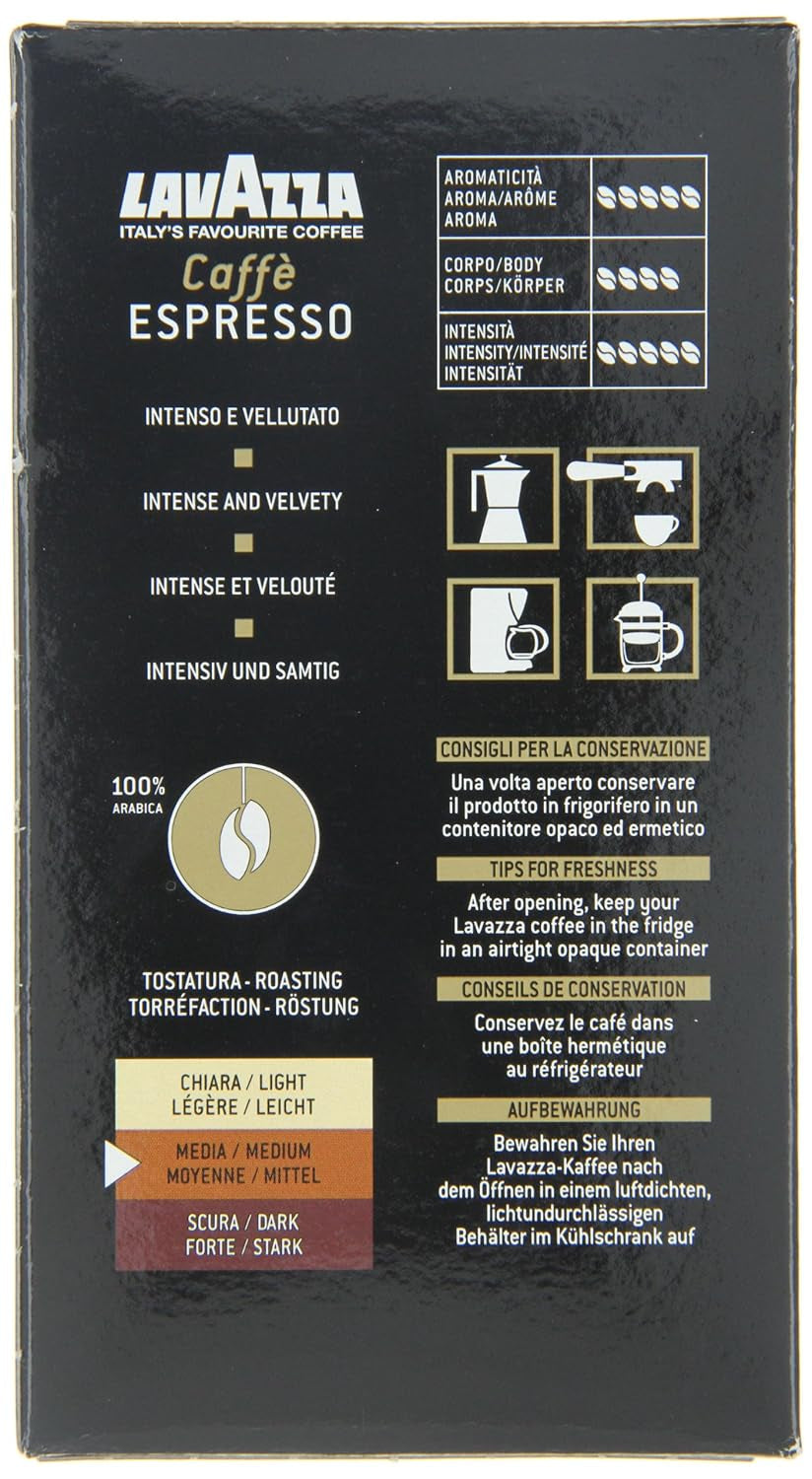 Lavazza Caffe Espresso 100% Arabica, 250 g Packung (Packung mit 2)