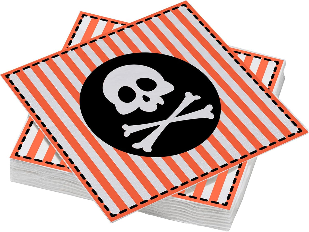 ARTS DE LA TABLE 20 serviettes en coton, 33 X 33 cm, 3 épaisseurs, drapeau pirate