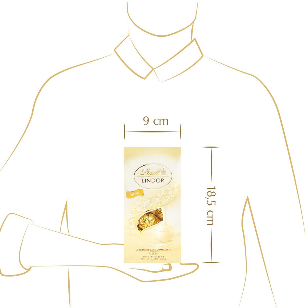 Boules de chocolat blanc Lindt LINDOR | Sachet de 137g | Env. 10 boules de chocolat blanc fourrées fondantes | Coffret cadeau chocolat | Coffret Cadeau Chocolat (Pack de 2)