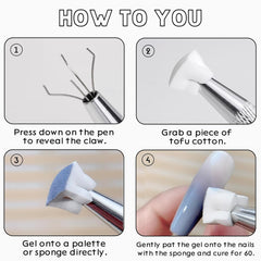 100 pièces Nail Art Schwamm Mit Metallgreifer, Éponge Pinceau Applicateur, Éponge Nagel Pinsel, Nageldesign Zubehör Schwammpinsel, Utiliser, Un Varavländ von Gradient Nail Art Patterns Zu Ersetlen