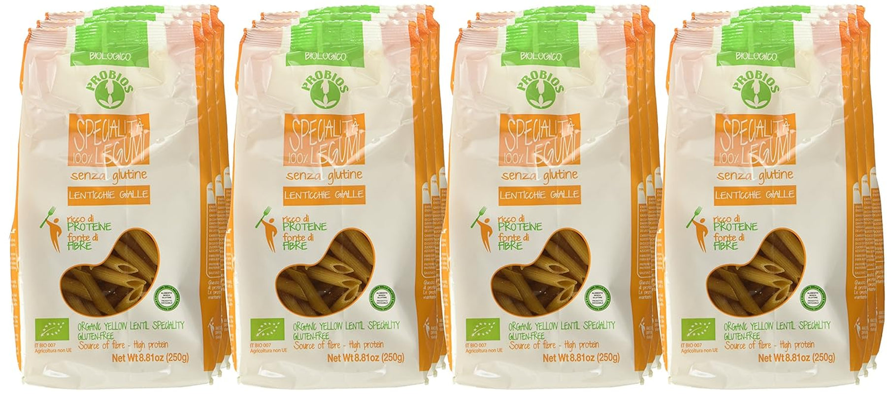 Penne aux lentilles jaunes, paquet de 12 (12 x 250g)