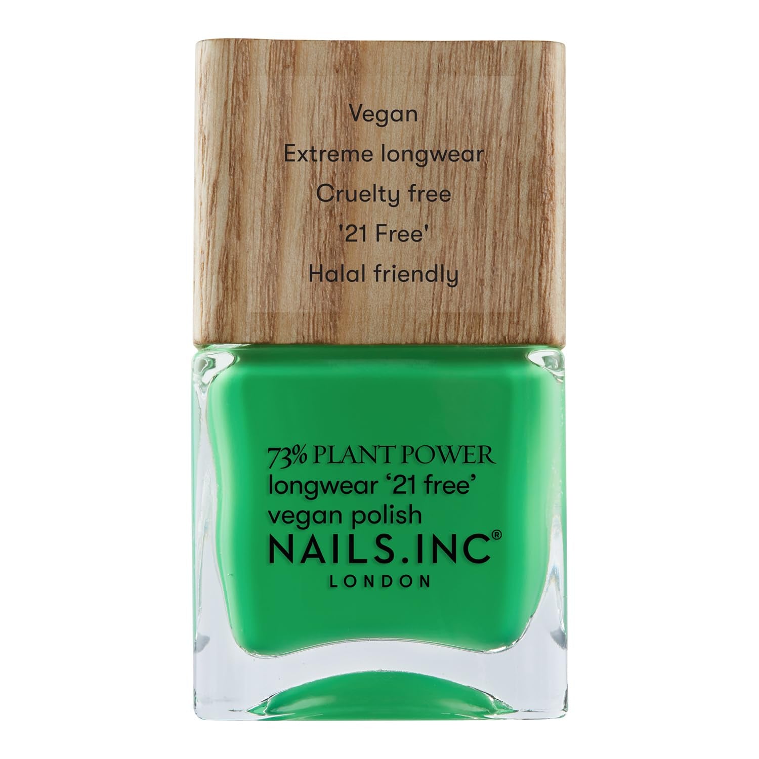 Nails Inc - GLOWING SOMEWHERE Plant Power Vernis à ongles végétalien - 73 % à base de plantes, 100 % végétalien et sans cruauté envers les animaux - Manucure parfaite, perle étincelante - Pour un nail art respectueux de l'environnement