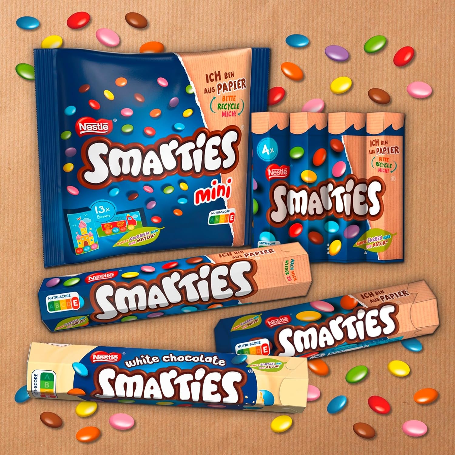 Nestlé SMARTIES Mini, petites lentilles au chocolat au lait, emballées individuellement, paquet de 16 (16 x 187 g)