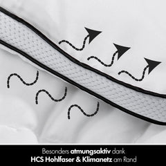 Couette toutes saisons 135X200 - Couette légère 135X200 - Respirante et lavable et 100% végétalienne - Couette en maille climatique et bande de confort pour dormir - Garnissage 800G Couettes et couettes Naty Shop