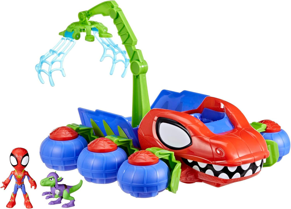 Marvel Spidey et ses super amis Dino Crawler Ensemble de jeu de super-héros avec figurines Spidey et Dino et jouet de transport pour 3 ans et plus Figurines d'action Naty Shop Dino Crawler