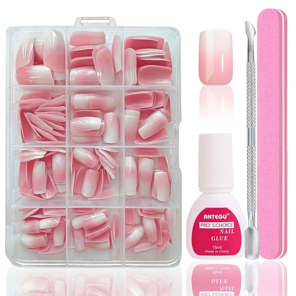 Ensemble de faux ongles Ballerine – 240 pièces de faux ongles rose lilas délicats, colle complète sur faux ongles, ensemble de faux ongles pour manucure et nail art pour femmes et filles (rose lavande)