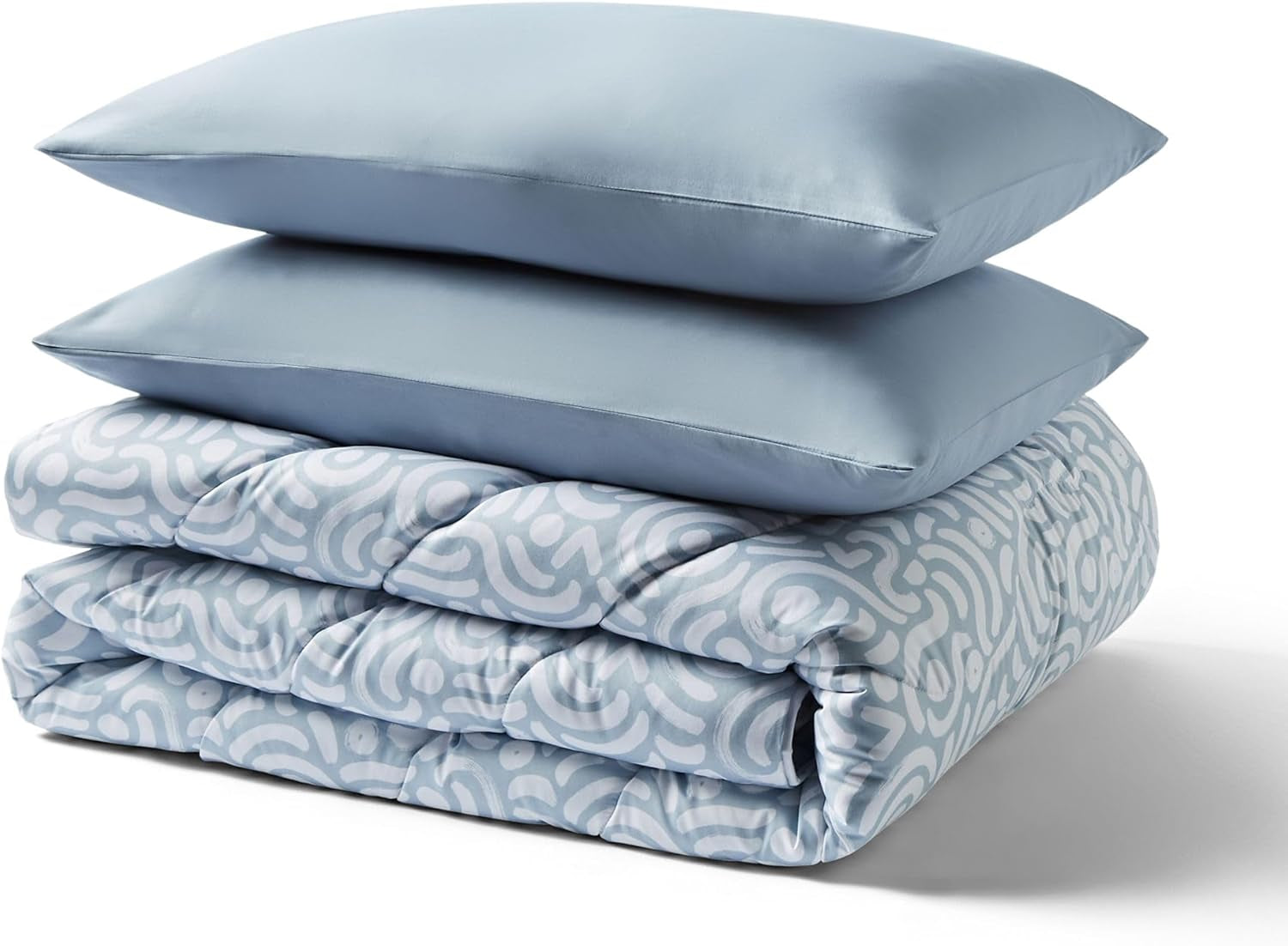 Couette sans housse Night Lark Super King 6 Tog printemps été - Vagues abstraites. Couverture super douce, confortable et légère. Lavable en machine et séchage rapide, ensemble de taies d'oreiller réversibles tout-en-un Couettes et édredons Naty Shop