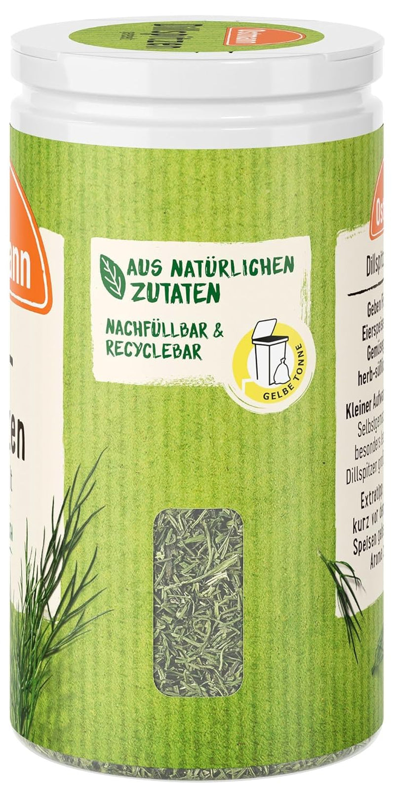 Ostmann Gewürze - Dillspitzen gerebelt | Idéal pour les salades de pommes de terre, les plats de poisson et la sauce moutarde 12,5 g in der Streudose