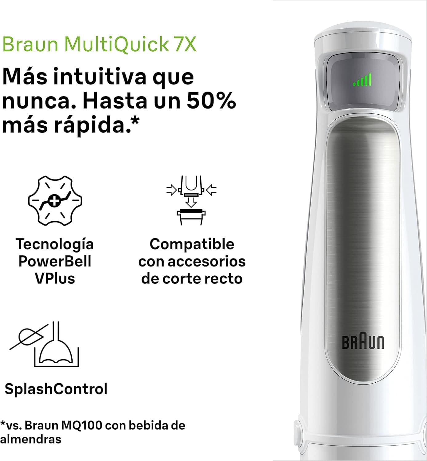 Braun Household Hogar Multiquick 7 Brassmixer, Spritzschutz-Technologie, Spülmaschinenfest, Bpa-Freier Kunststoffbecher, MQ7000, 1000 W, Weiß Kitchen Naty Shop