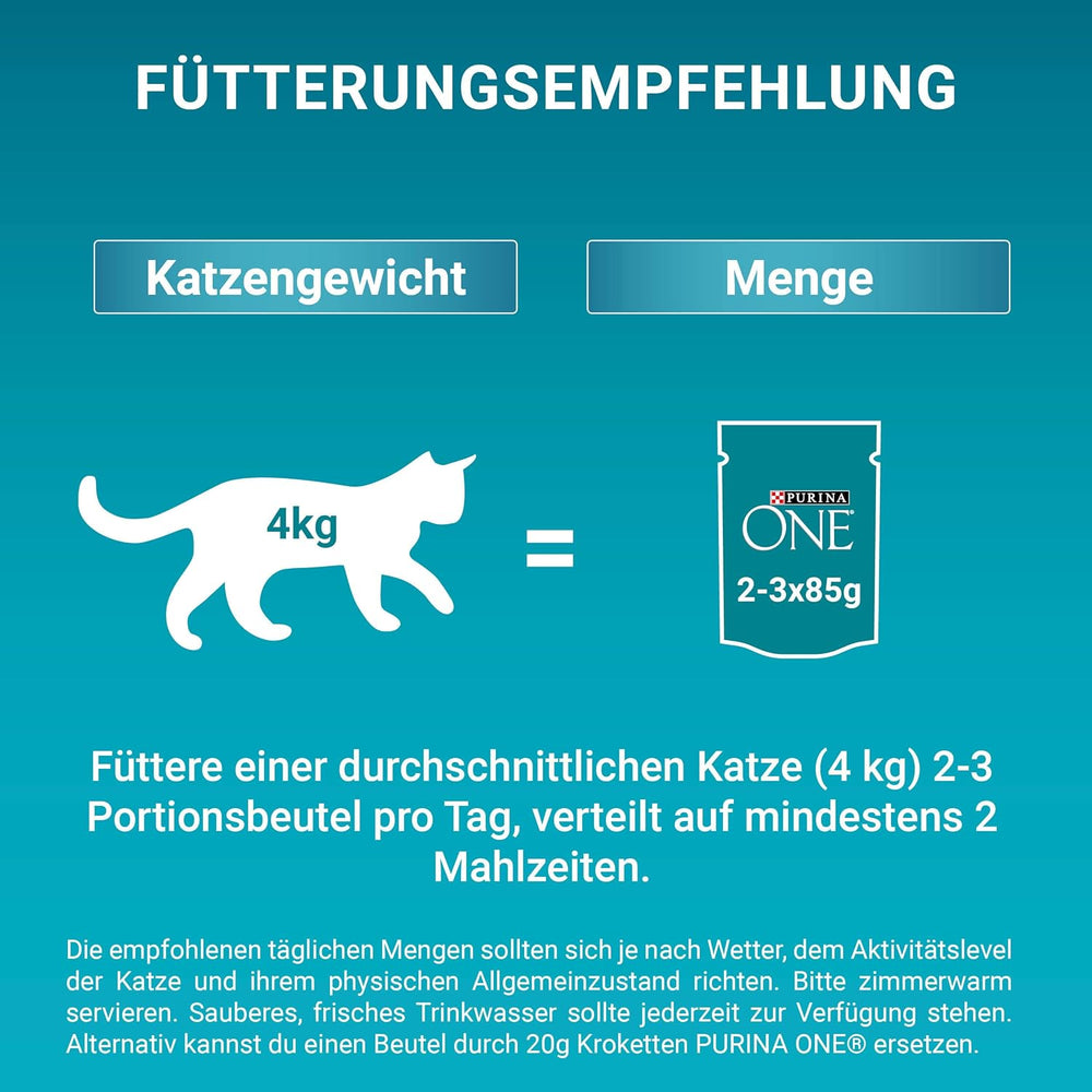 PURINA ONE STERILCAT Katzenfutter nass, zarte Stückchen in Sauce for sterilisierte Katzen, mit Turkey, 26er Pack (26 x 85g)