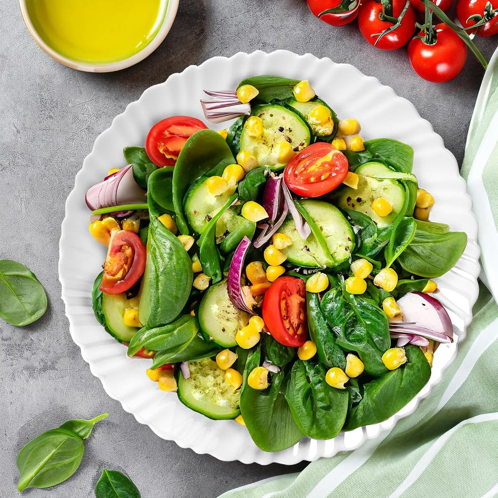 Service de table pour 6 à 18 pièces – Service de table en verre opale – Service de table blanc – Service de bol et d'assiettes – Vaisselle moderne – Assiettes – Service de table – Service de table pour 6 personnes