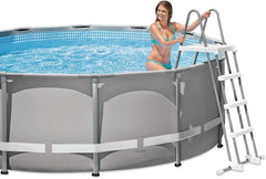 Scară de siguranță 28076, pentru piscine cu înălțimea de 122 cm, gri și Baie pentru picioare - Accesorii pentru piscină - Baie pentru picioare pentru piscină - 56 x 46 x 9 cm