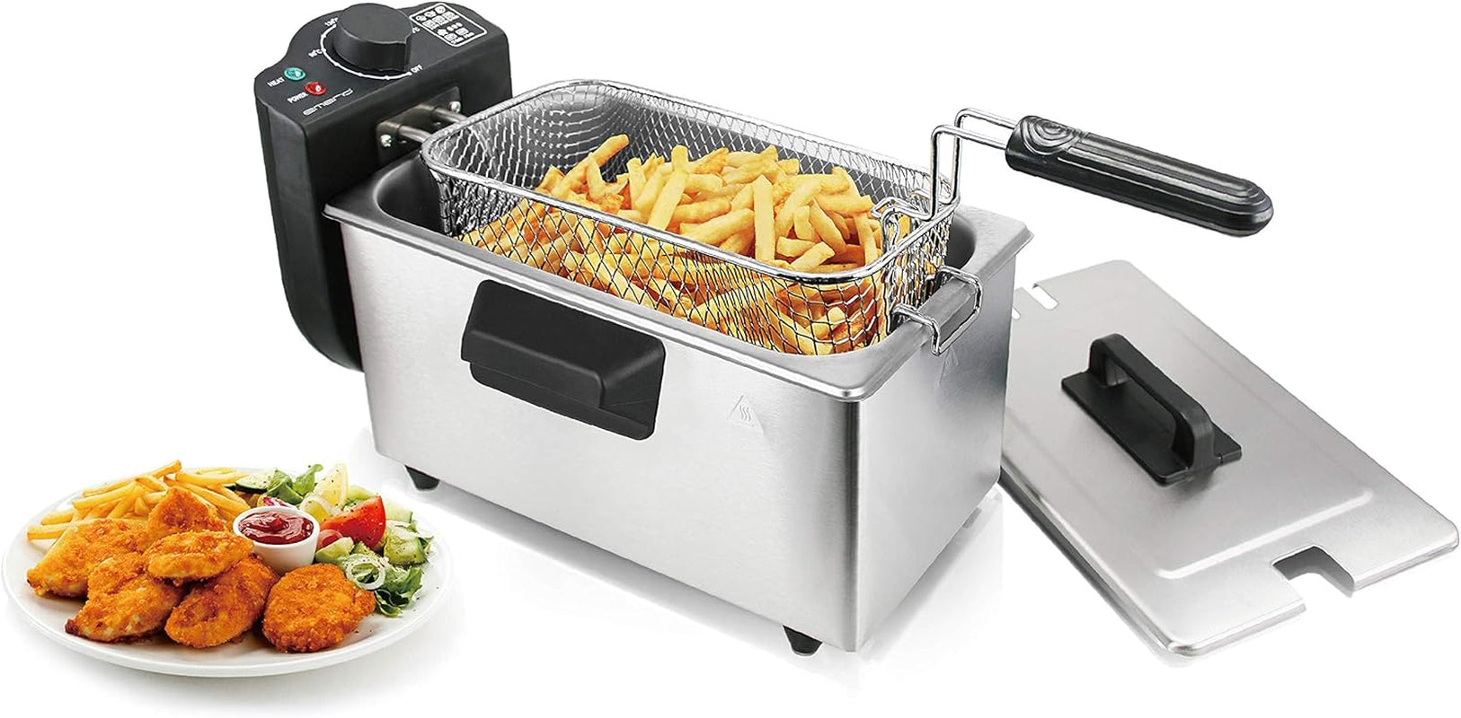 Friteuse à huile Emerio 3,0L avec technologie Cold Zone, 2000 W Électroménager Naty Shop
