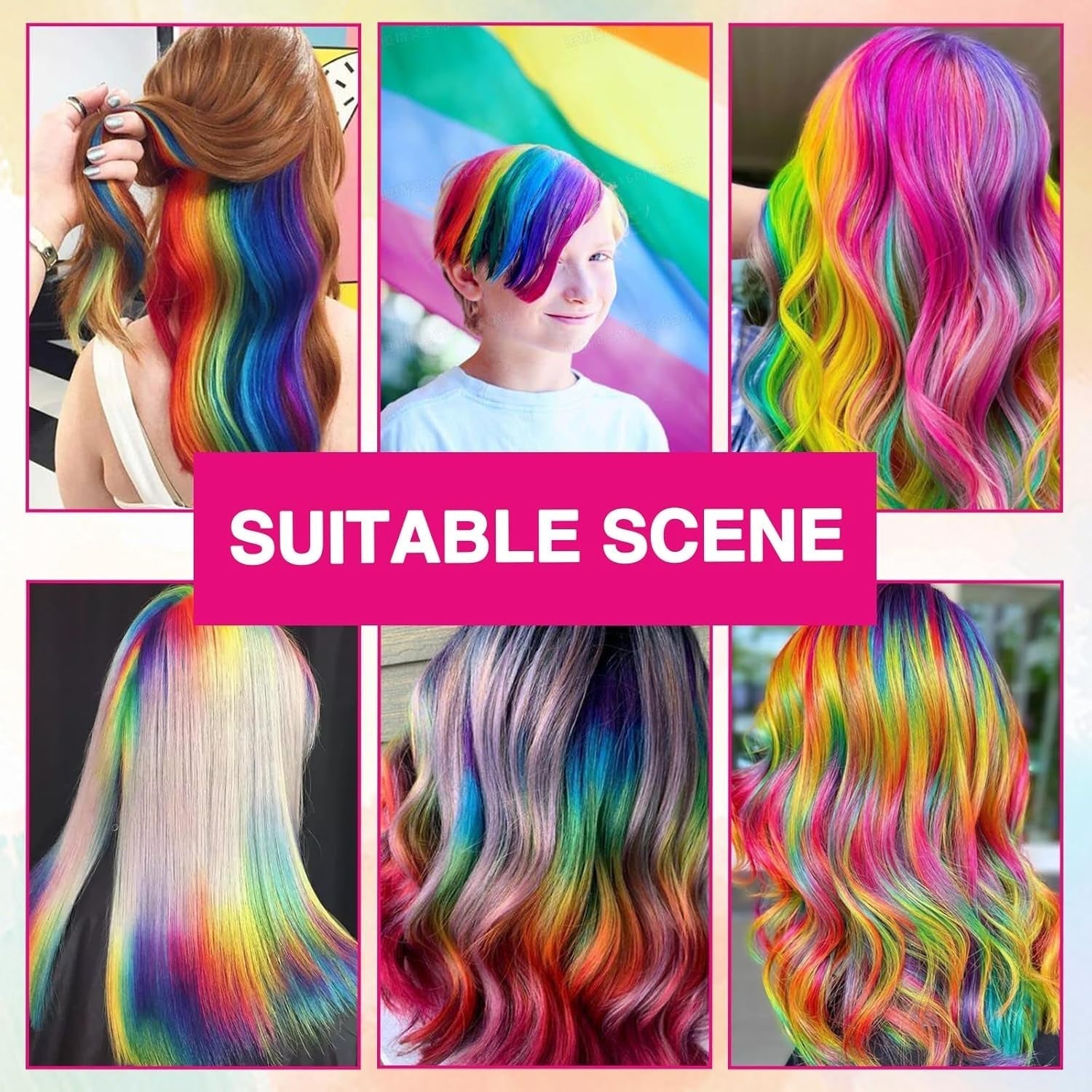 Teinture capillaire temporaire pour enfants, 5 couleurs, Mascara lavable, craie pour Salon de coiffure, boutique Naty