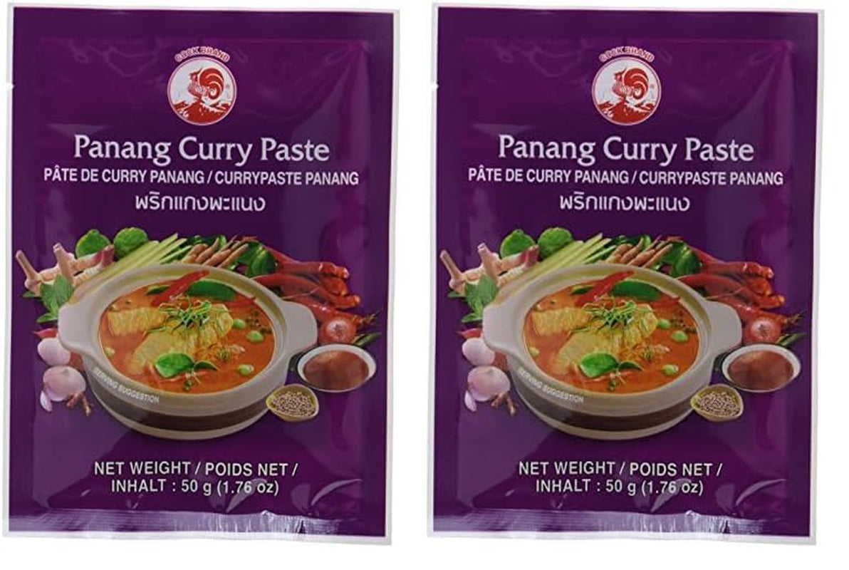Cock Currypaste Panang, medium Schärfe, authentique cuisine thaïlandaise, ingrédients naturels, végétalien, halal et sans gluten (1 x 50 g)