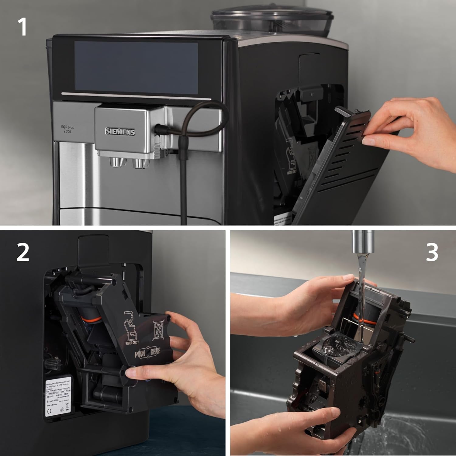 Machine à expresso automatique Siemens EQ.6 plus s700 TE657503DE, pour de nombreuses spécialités de café, mousseur à lait, moulin en céramique, double fonction café, anticalcaire, nettoyage vapeur automatique, 1500 W, acier inoxydable