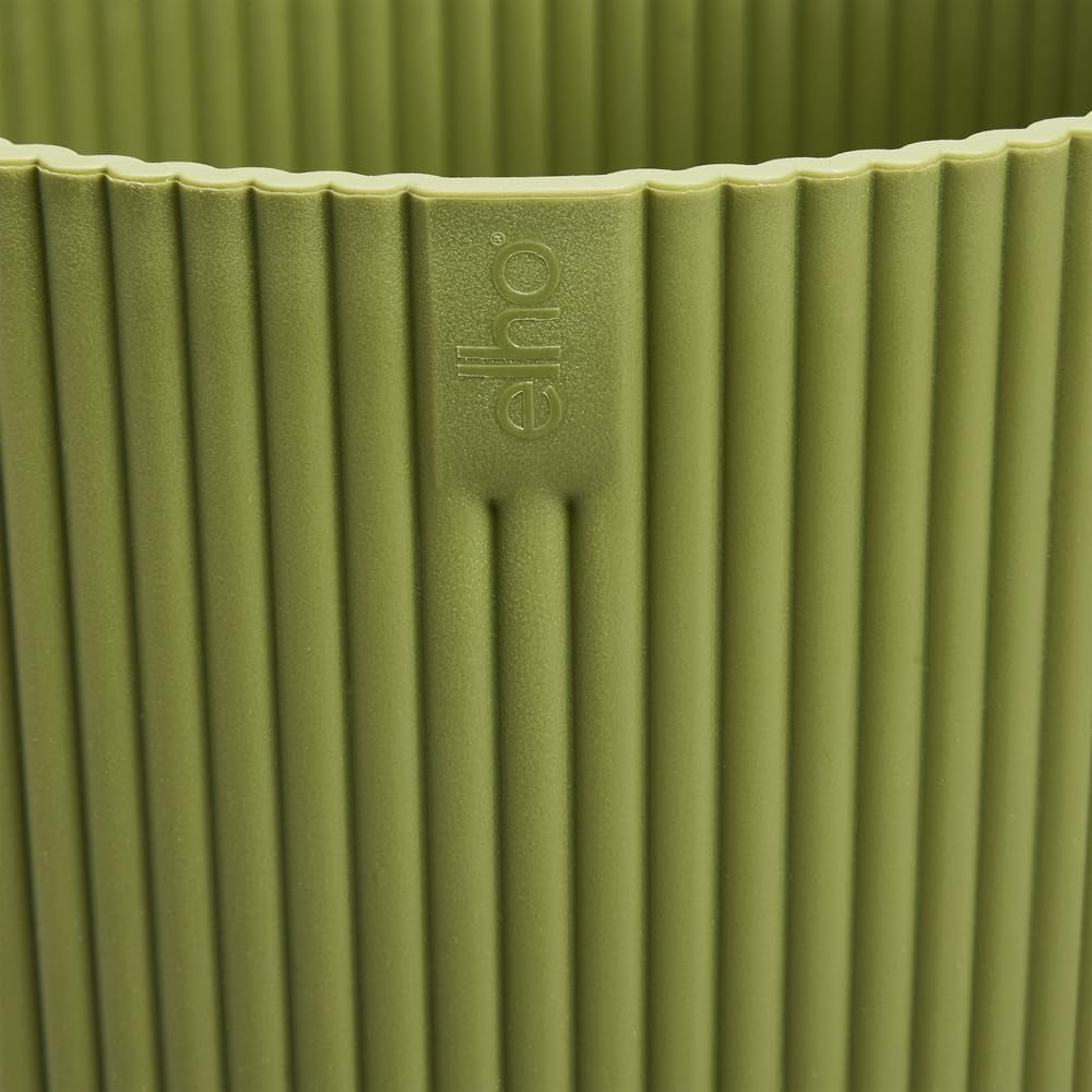 elho Vibes Fold Bowl 25 - Pots de fleurs d'intérieur - 100% plastique recyclé - Ø 24,9 x H 12,1 cm - Vert/Ferngrün