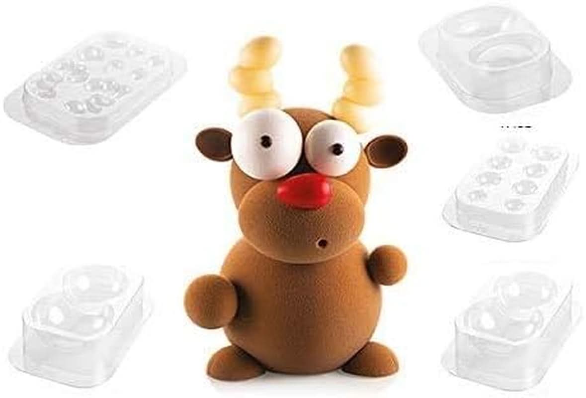 SILIKOMART Kit Rudolf Formen pour Chocolat, Noël, 5 pièces Cuisine Naty Shop
