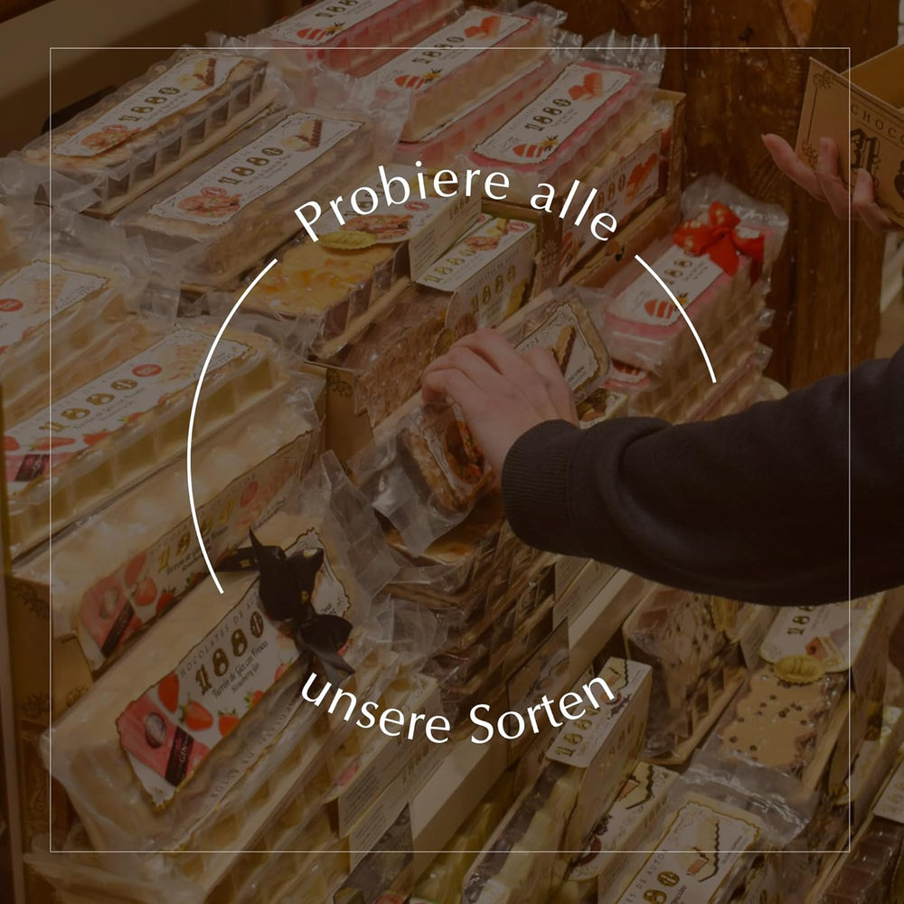 Touron artisanal chocolat pistache, 200g, texture crémeuse, qualité supérieure, ingrédients fins, goût authentique, le touron le plus cher au monde