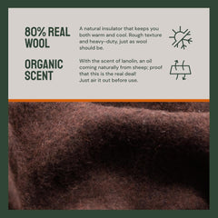 Couverture de camping Woolly Mammoth Woollen Co., extra large, laine mérinos, l'équipement extérieur parfait pour le bushcraft, le camping, le trekking, la randonnée, la survie ou la couverture de cabine. Marron, 168 X 228 Lits et Couvertures Woolly Mammoth Woollen Company
