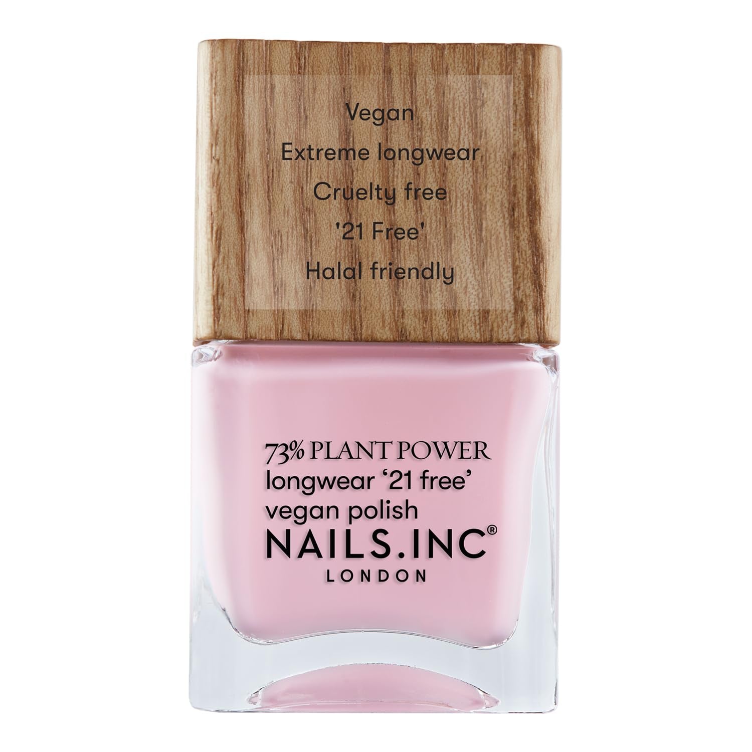 Nails Inc - GLOWING SOMEWHERE Plant Power Vernis à ongles végétalien - 73 % à base de plantes, 100 % végétalien et sans cruauté envers les animaux - Manucure parfaite, perle étincelante - Pour un nail art respectueux de l'environnement