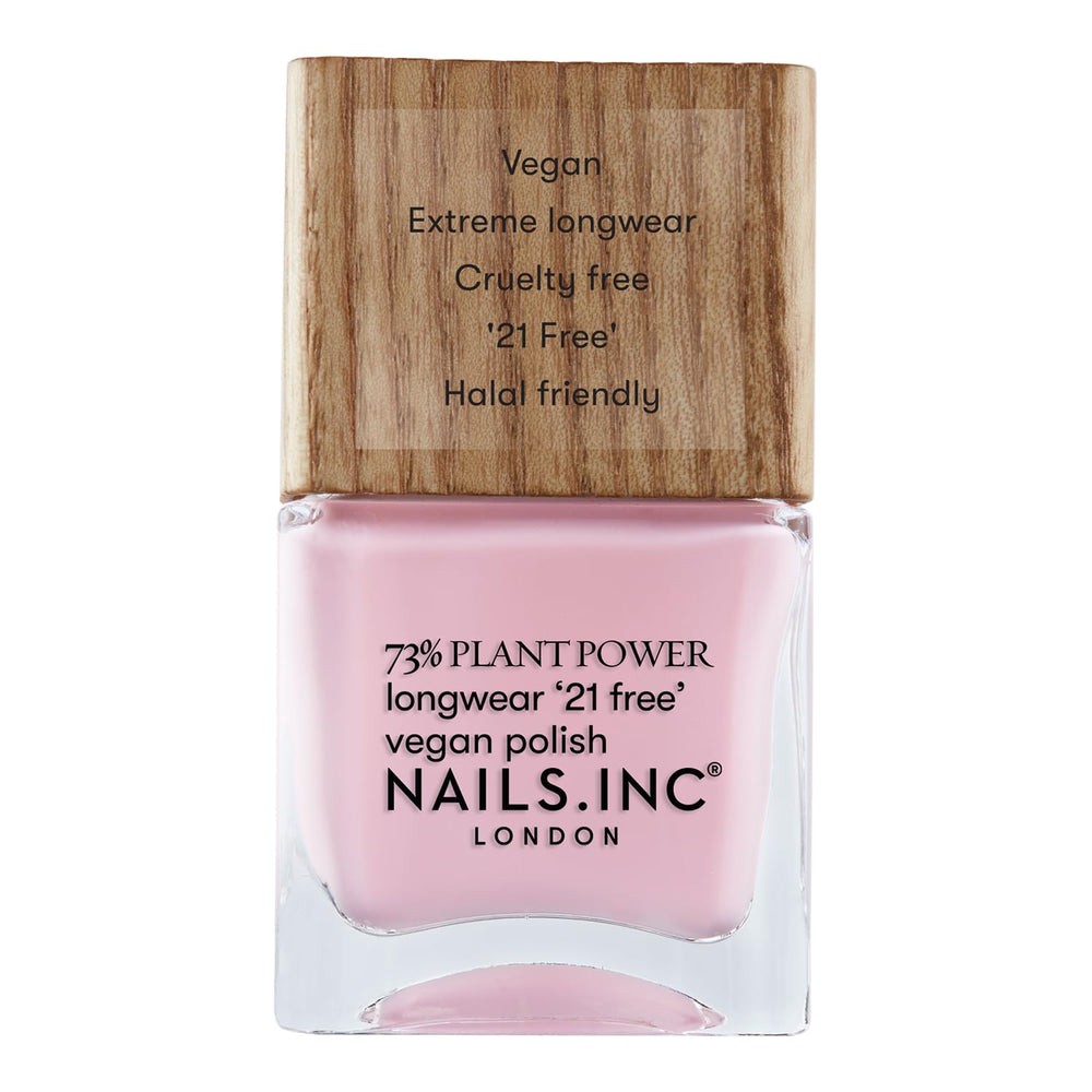 Nails Inc - GLOWING SOMEWHERE Plant Power Vernis à ongles végétalien - 73 % à base de plantes, 100 % végétalien et sans cruauté envers les animaux - Manucure parfaite, perle étincelante - Pour un nail art respectueux de l'environnement