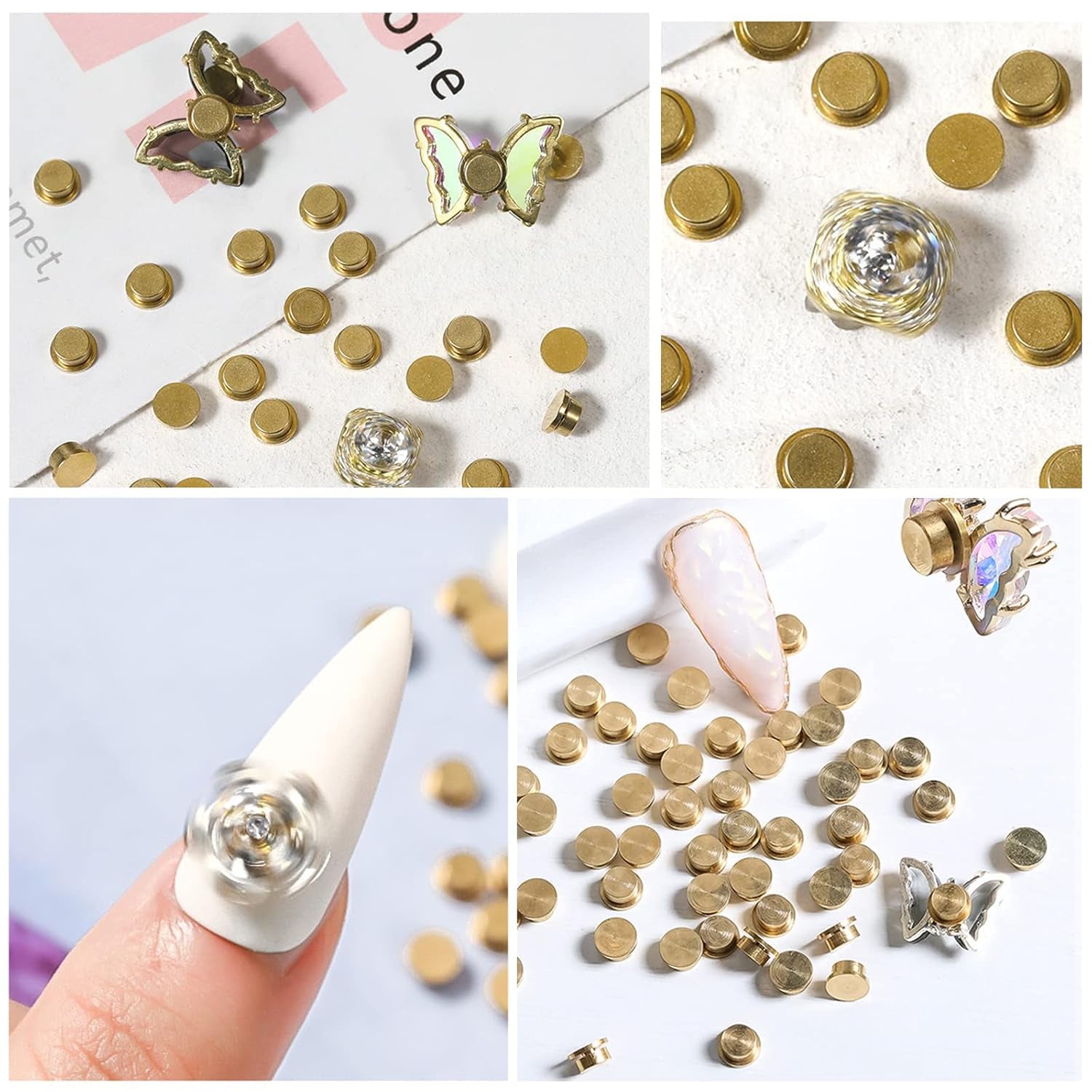 Nail Art Rotating Charm, 20 Stück Spinning Nail Charms Nail Rotating Bearing Für Nail Art Design DIY Crafting Schmuck Zubehör